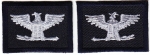 COL Colonel Eagles Birds SILVER on MIDNIGHT collar lapel patches 1.75" LARGE